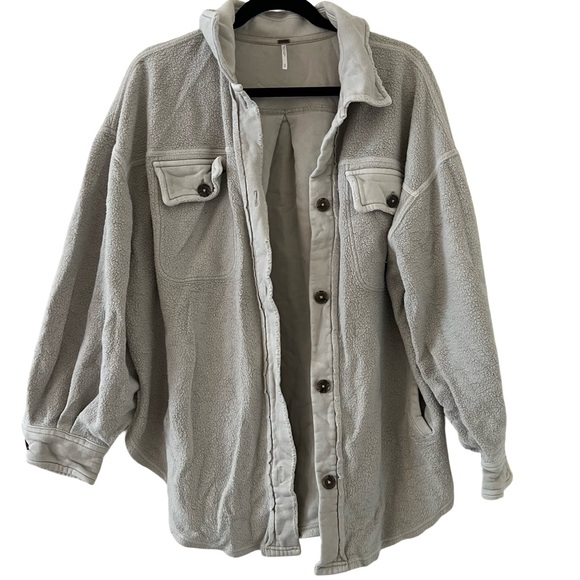 Free People Beige Oversized Jacket - Picture 2 of 8